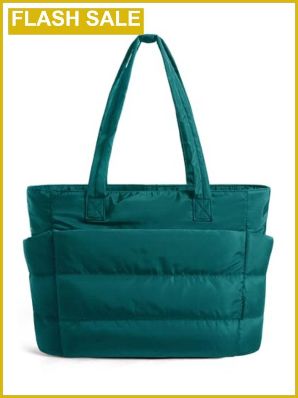 Puffy Tote Bag for Women Lightweight Work Handbag with Zipper 15.6 inch Laptop
